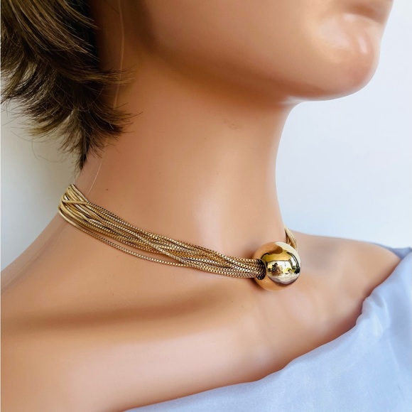 Gold choker, Wedding necklace - Picture 2 of 7